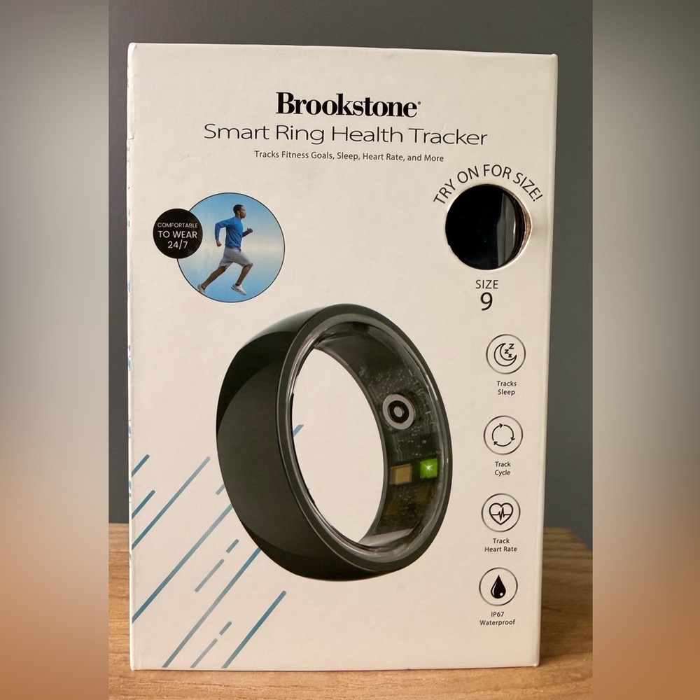 SOLD - NWT Brookstone Smart Ring Health Tracker - Size 9, Black